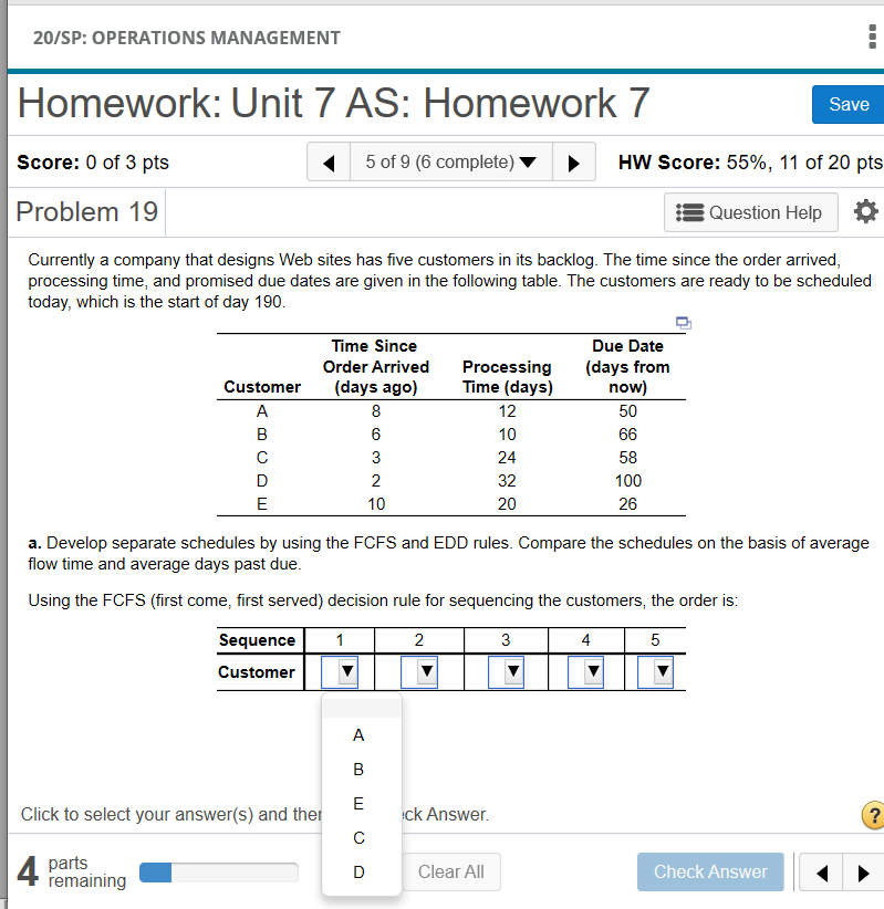 The average flow time and average days past due