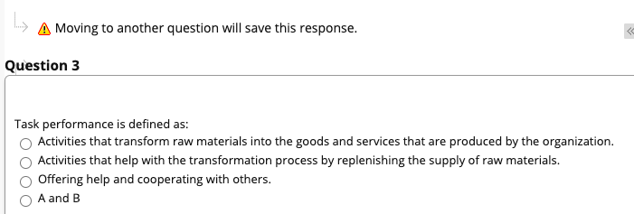 L A Moving to another question will save this