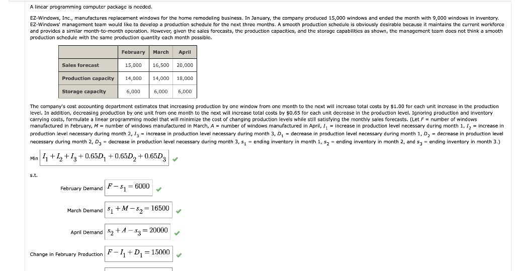 Find the optimal solution. ( F , M , A , I 1 , I