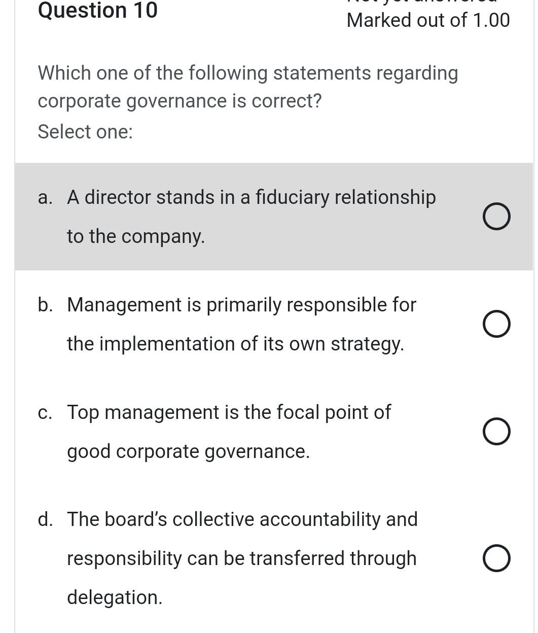 Which one of the following statements regarding