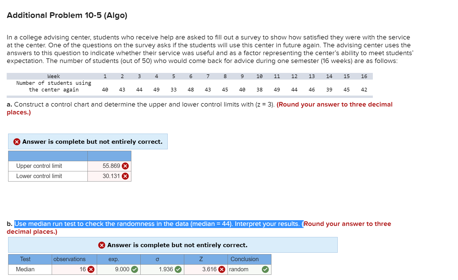 Additional Problem 10-5 (Algo) In a college