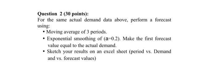 Question 2 (30 points): For the same actual