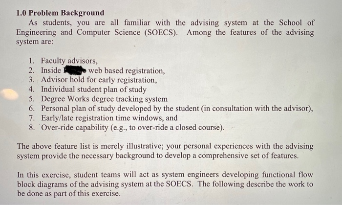1.0 Problem Background As students, you are all