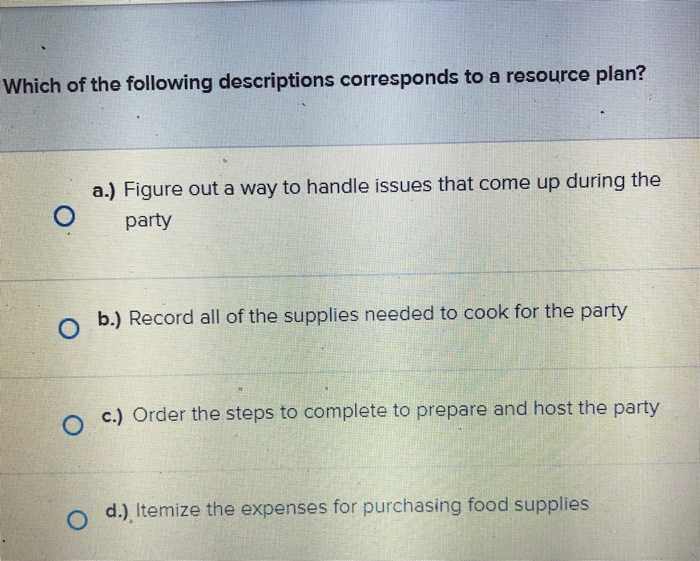 Which of the following descriptions corresponds