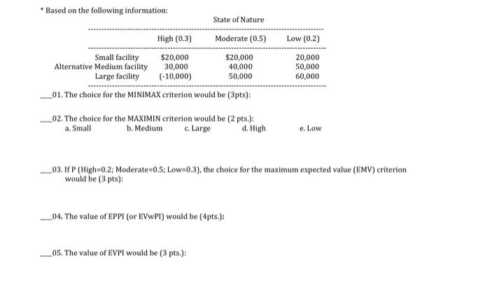 Need work shown please ! "Based on the following