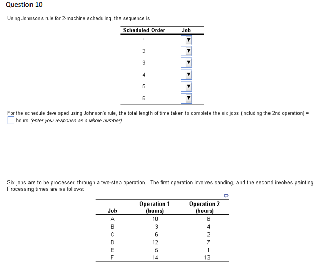 Using Johnson's rule for 2-machine scheduling,