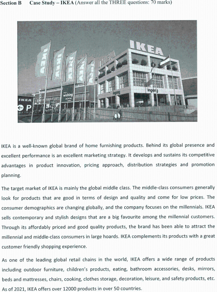 Section B Case Study - IKEA (Answer all the THREE