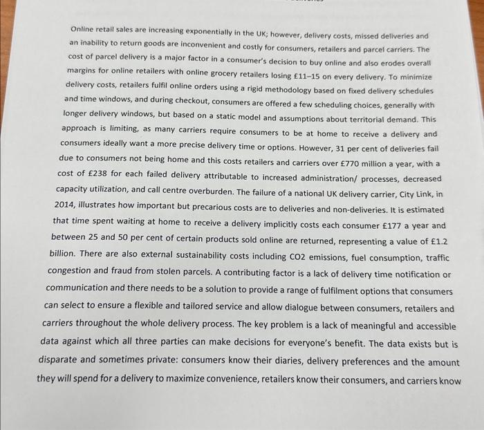 Online retail sales are increasing exponentially