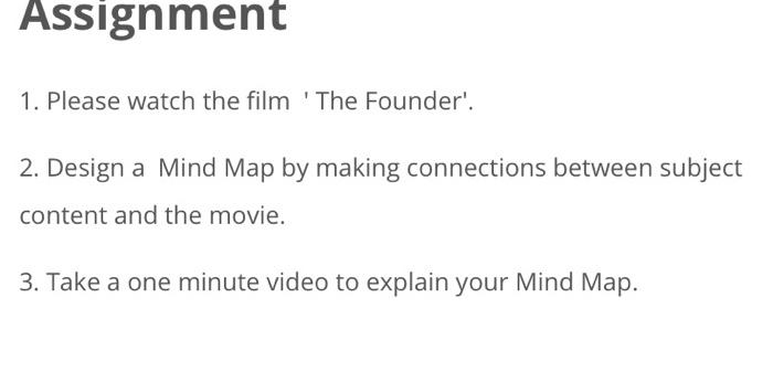 Assignment 1. Please watch the film 'The
