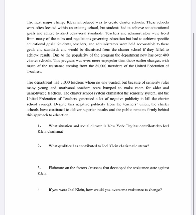 PROFILES IN LEADERSHIP: Joel Klein Prior to