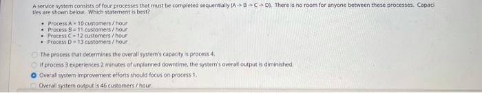 A service system consists of four processes that