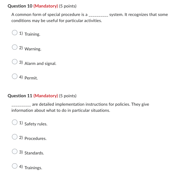 A common form of special procedure is a system.