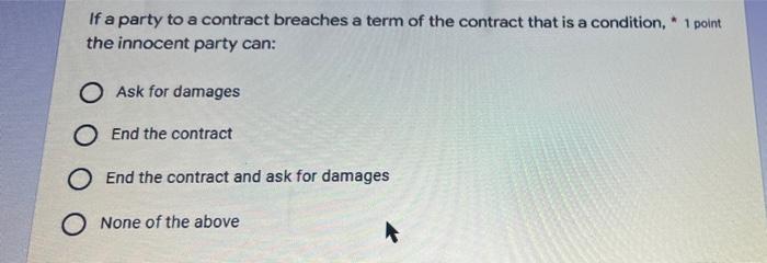 If a party to a contract breaches a term of the