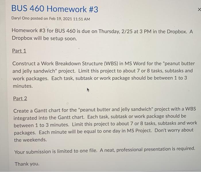 x BUS 460 Homework #3 Daryl Ono posted on Feb 19,