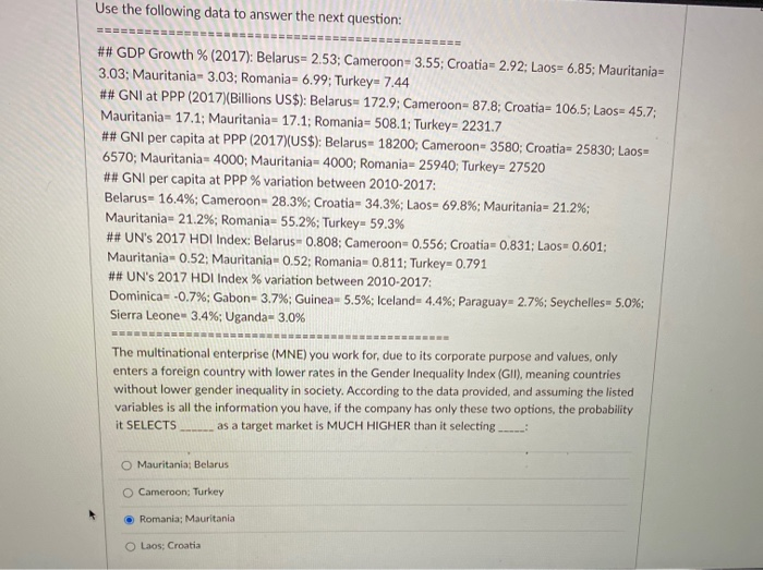 Use the following data to answer the next