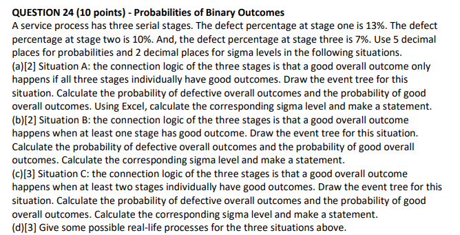QUESTION 24 (10 points) - Probabilities of Binary