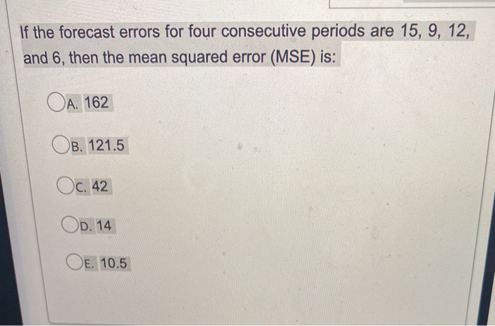 If the forecast errors for four consecutive