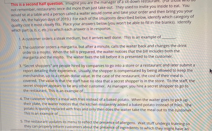 This is a second half question. Imagine you are