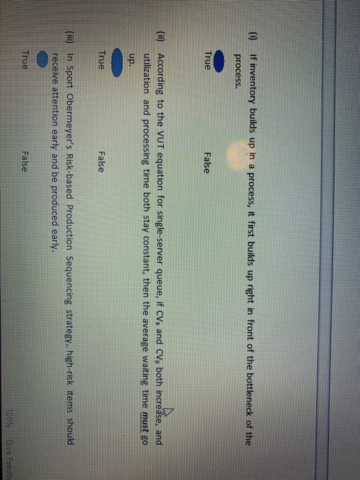 If inventory builds up in a process, it first