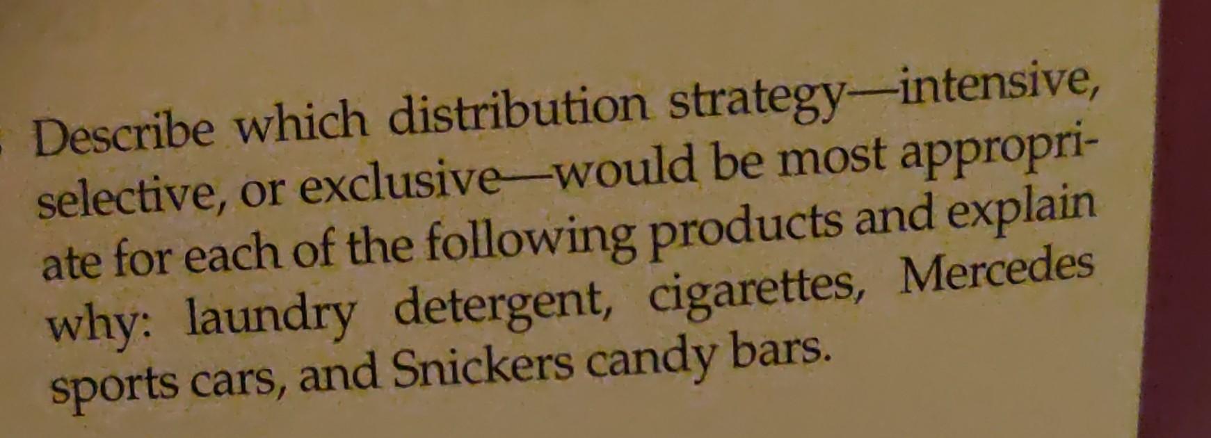 Describe which distribution strategy-intensive,