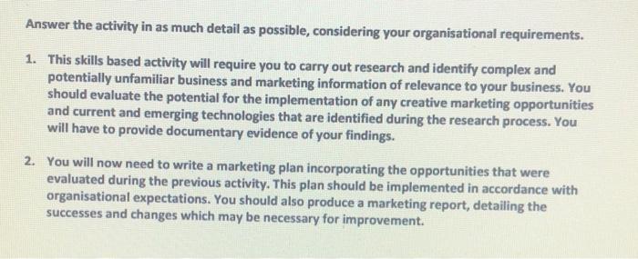 Answer the activity in as much detail as