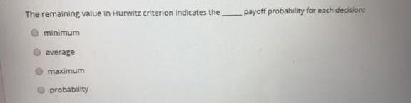 The remaining value in Hurwitz criterion