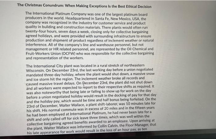 The Christmas Conundrum: When Making Exceptions