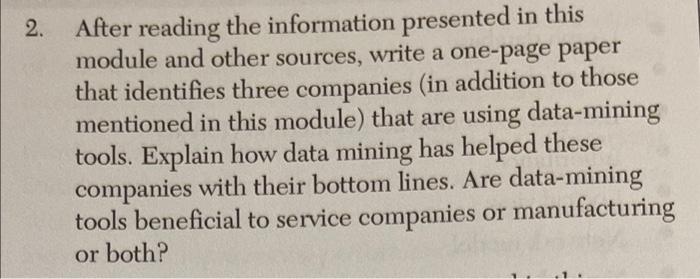 2. After reading the information presented in