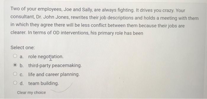 Two of your employees, Joe and Sally, are always