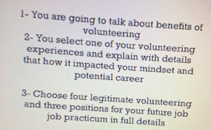 1- You are going to talk about benefits of