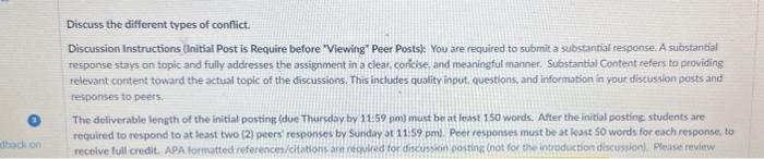 Discuss the ditferent types of confilict.