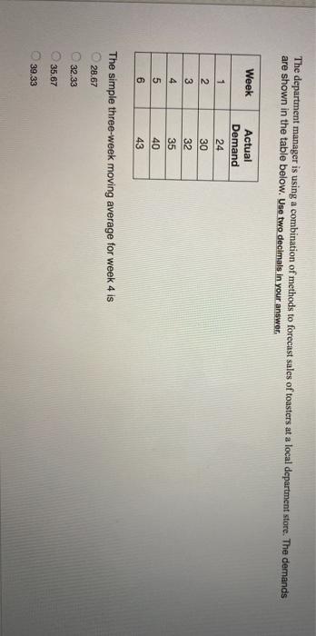 The department manager is using a combination of