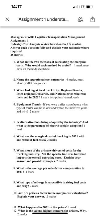 Management 6080 Logistics Transpertation