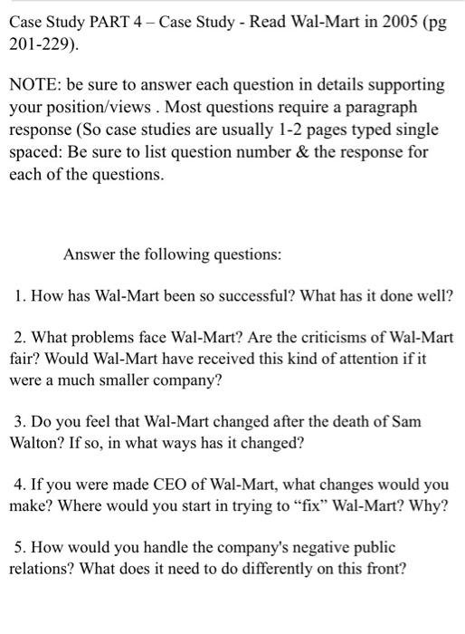 Case Study PART 4 - Case Study - Read Wal-Mart in