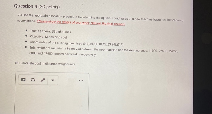 Question 4 (20 points) (A) Use the appropriate