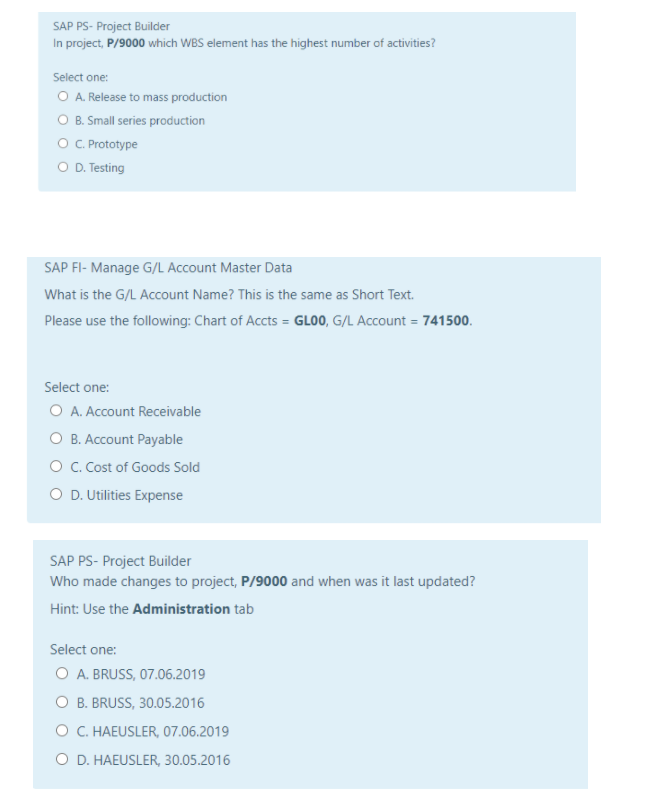 SAP PS- Project Builder In project, P/9000 which