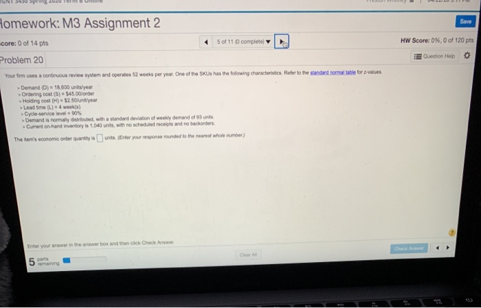 lomework: M3 Assignment 2 Save 5 of 11 complete