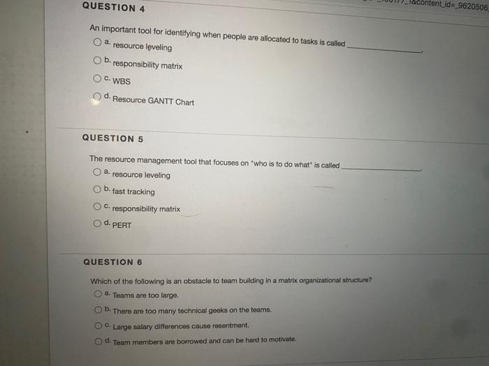 QUESTION 4 contentId=_9620506 An important tool
