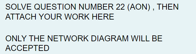SOLVE QUESTION NUMBER 22 (AON), THEN ATTACH YOUR