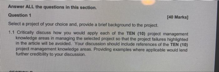 Answer ALL the questions in this section.