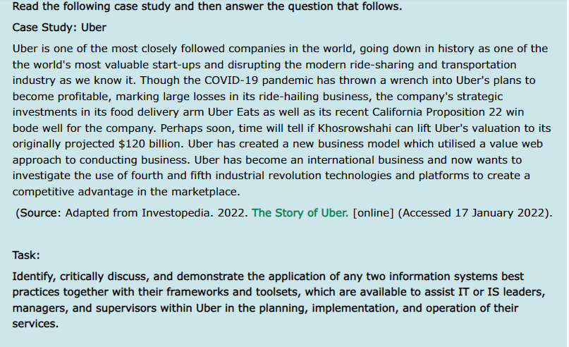 Read the following case study and then answer the