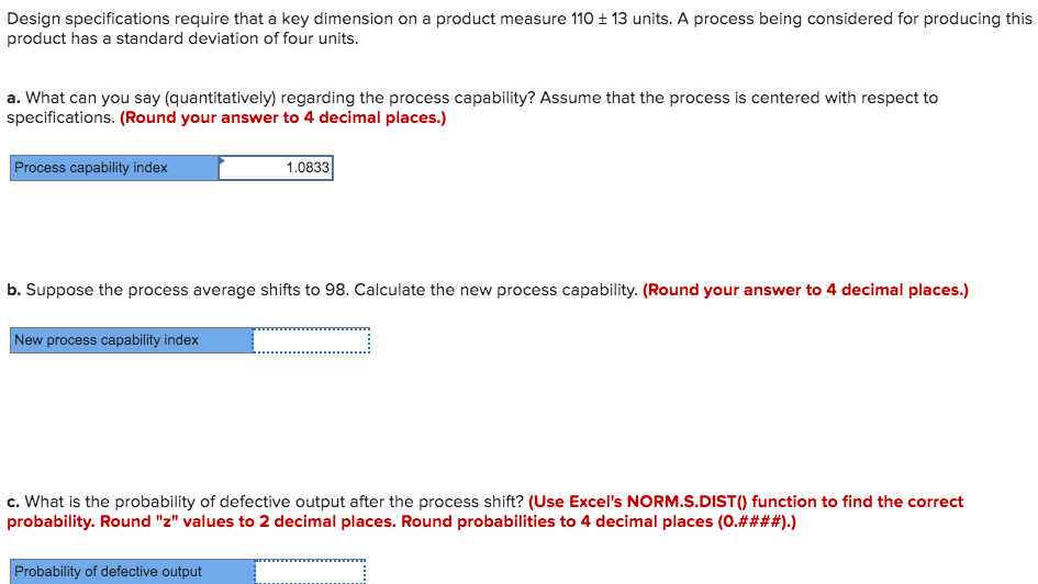 Design specifications require that a key