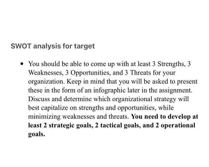 SWOT of "Target" SWOT analysis for target You