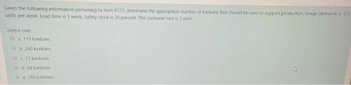 Given the following information pertaining to