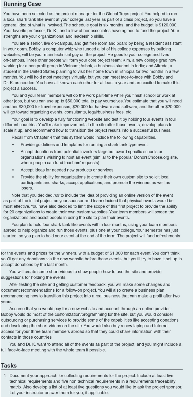 Running Case You have been selected as the