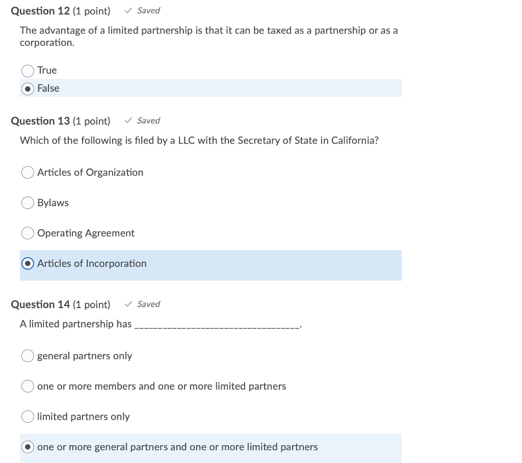 Question 12 (1 point) Saved The advantage of a