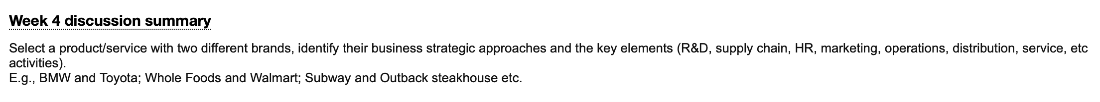 Week 4 discussion summary Select a