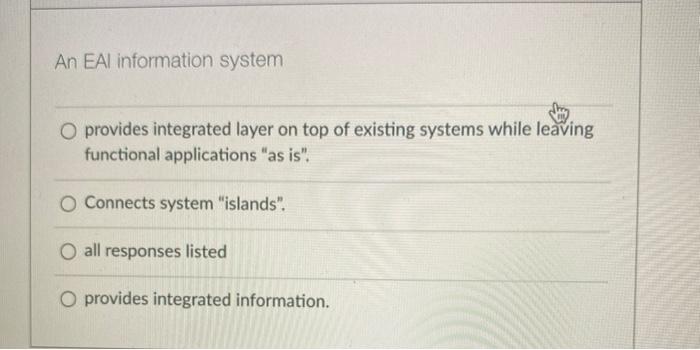 An EAl information system O provides integrated