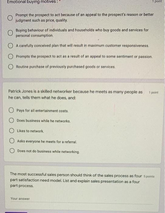 Emotional buying motives : point O Prompt the
