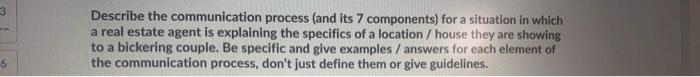 3 Describe the communication process (and its 7